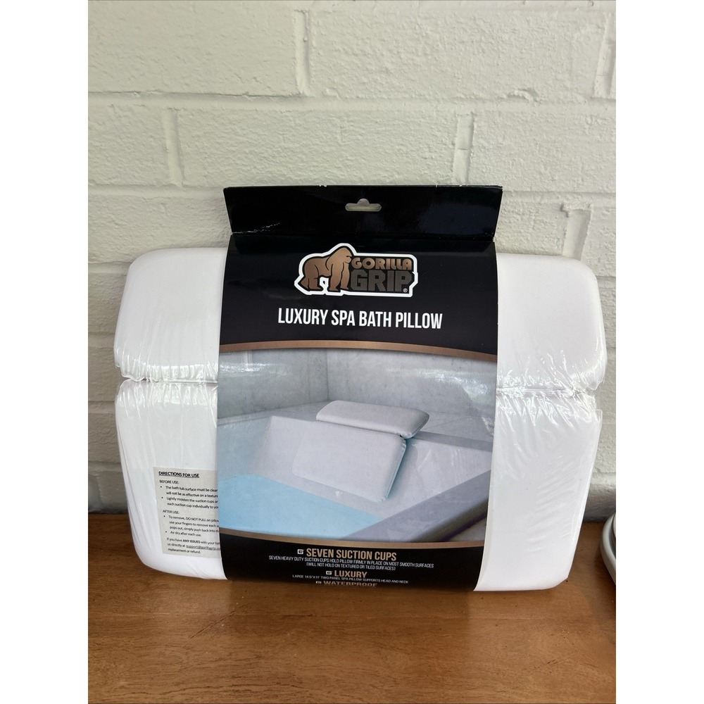 Gorilla Grip Original Spa Bath Pillow w/Powerful Gripping Technology NIP